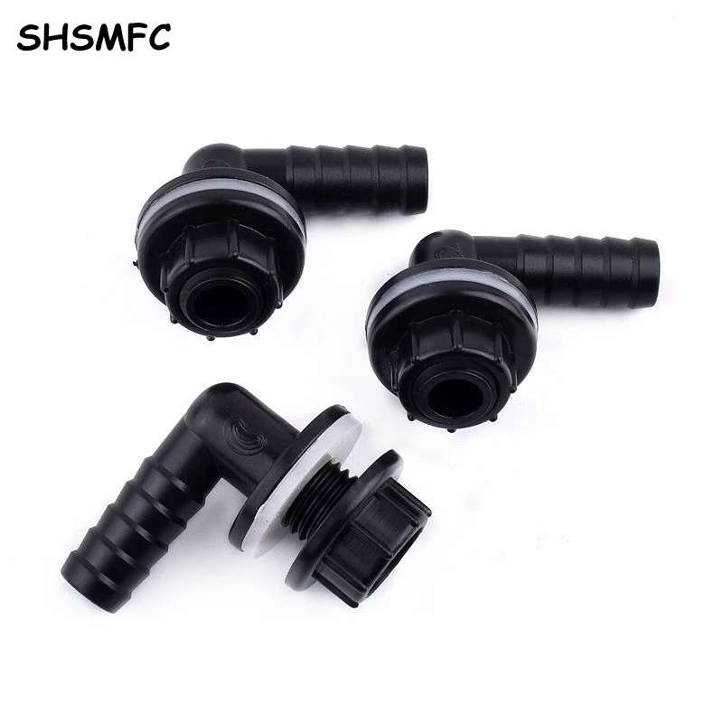 1~20 PCS Black PVC 90° Equal Elbow Pagoda Connectors Fish Tank Aquarium Drain Inlet Outlet Joints Garden Irrigation Accessories