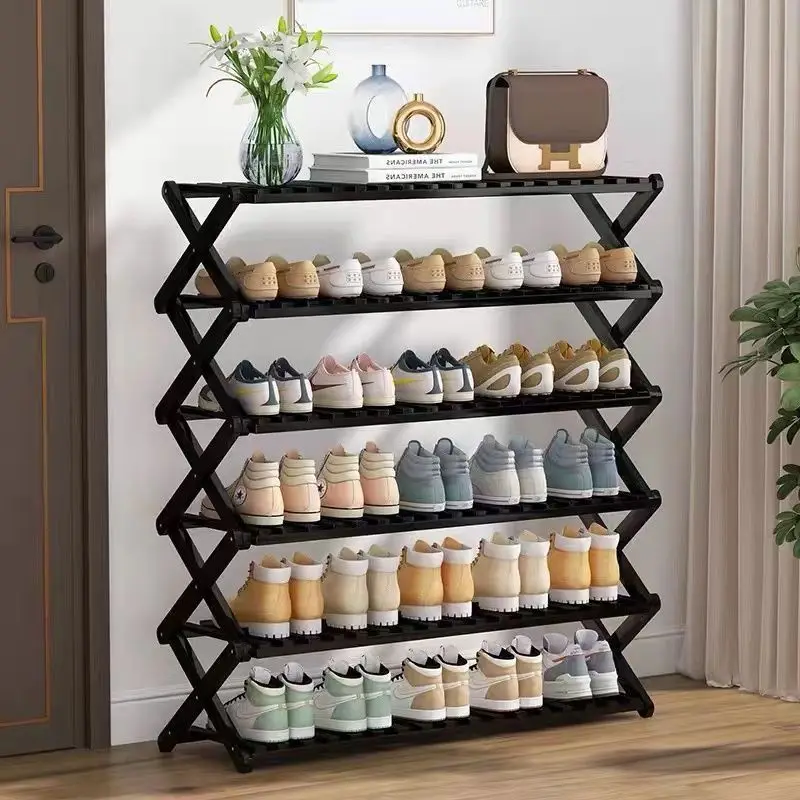 New Folding Shoe Rack Without Installation Stretching Multi-Layer Shrinkage Shoe Rack Rental Housing Dormitory Shoe Rack Storage