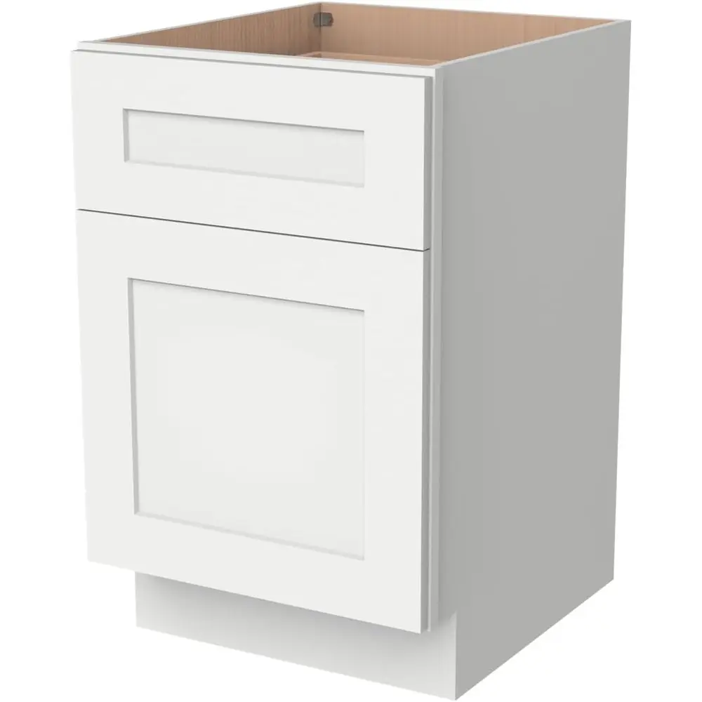 

Solid Wood & Plywood Storage Cabinet - White, 18W x 21D x 29.5H for Kitchen, Office, Bathroom, Laundry