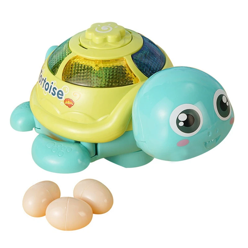 Tortue pondeuse René en mouvement, jouet musical, joli puzzle électrique pour bébé, guide d'apprentissage