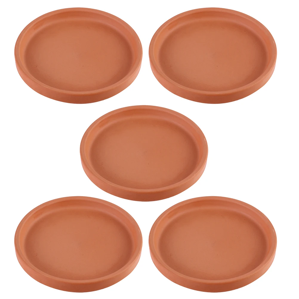 

5 Pcs Flowerpot Mat Plant Base Pots for Plants Planter Saucers Decorate Tray Terracotta Clay with Drainage Dish Indoor