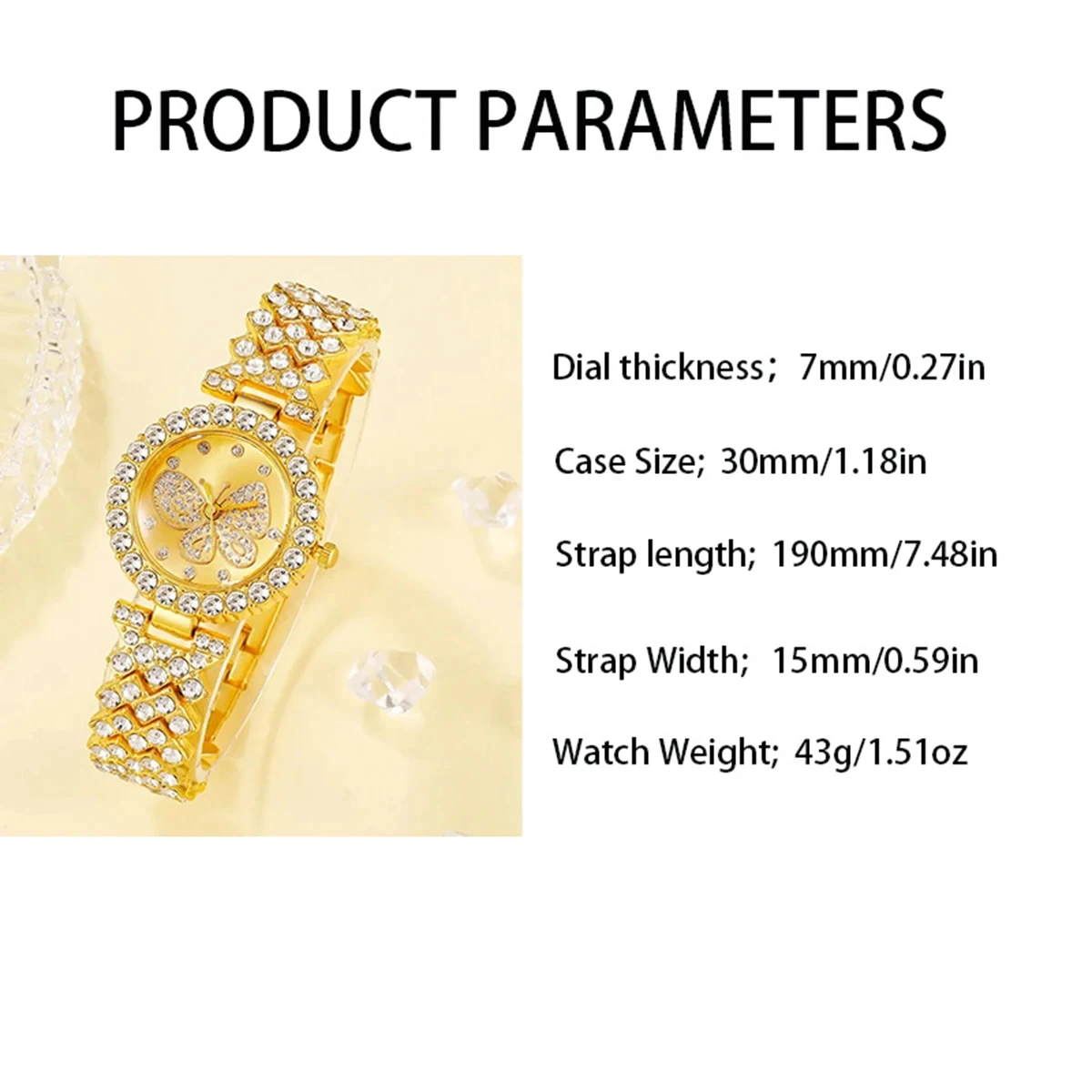 Women Butterfly Dial Watch Brand Design Female Clock Women Steel Bracelet Watch Quartz Luxury Fashion Set With Diamonds