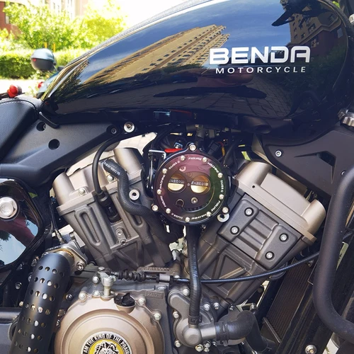 Imagen 2 del producto Filtro de aire para motocicleta, sistemas de admisión de filtro de aire Vintage para Benda BD 300 KEEWAY-BENDA V302C Keeway v-cruise 125, aluminio negro