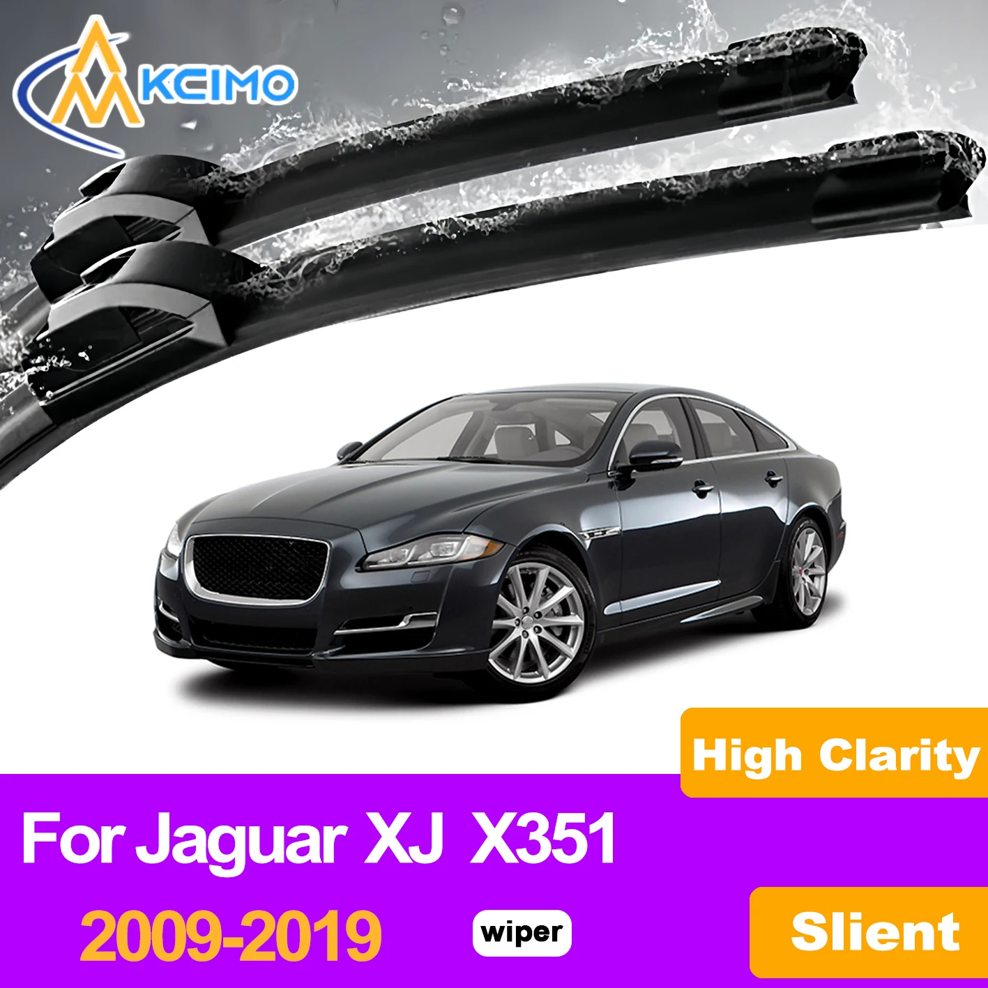 

KCIMO 2PCS Front Windshield Wiper Blades For Jaguar XJ X351 2009-2019, Streak Free Crystal Clear Vision All Weather