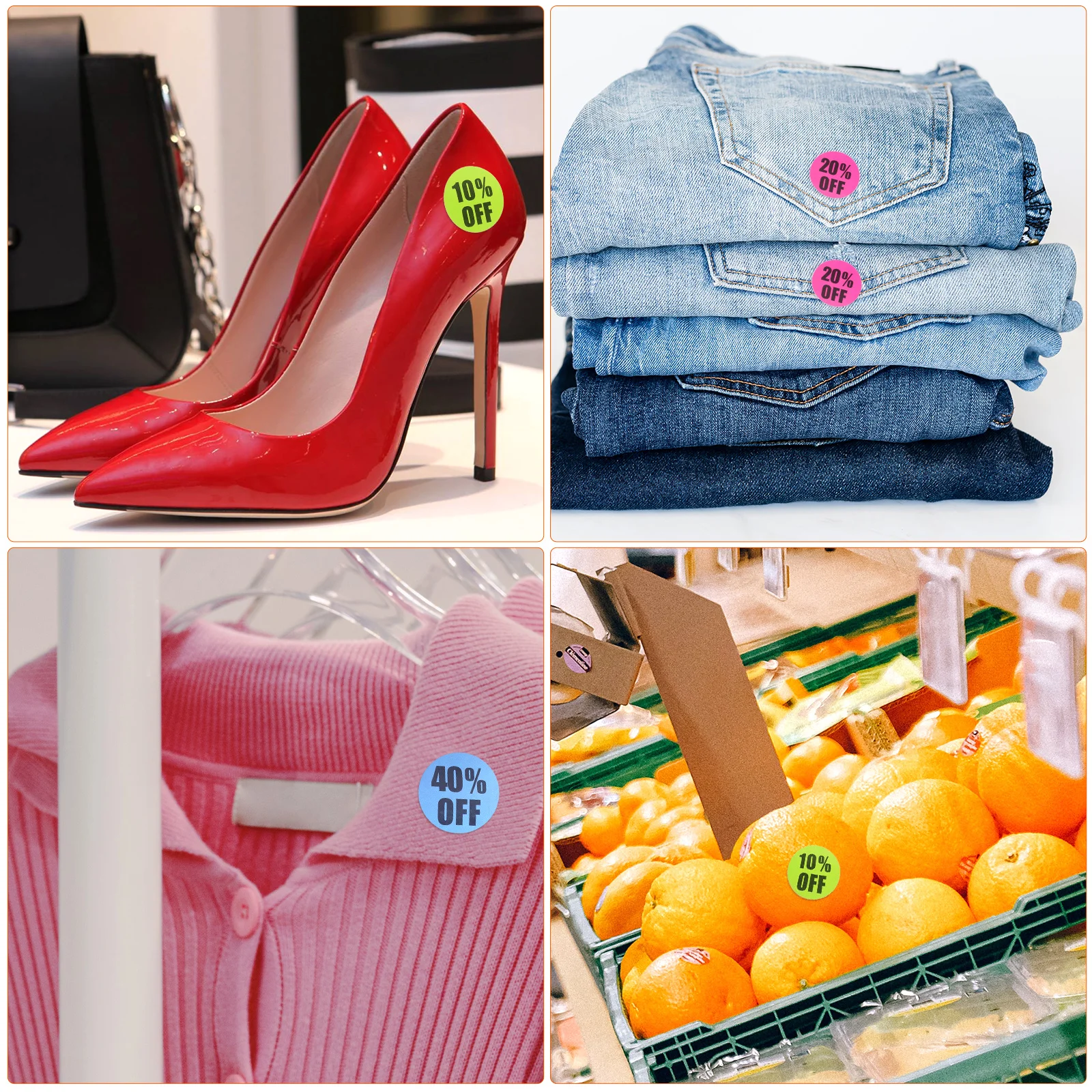 

6pcs Round Stickers Circle Retail Stickers Self Adhesive Labels for Retail Store Supermarket Sale Promotion Tags