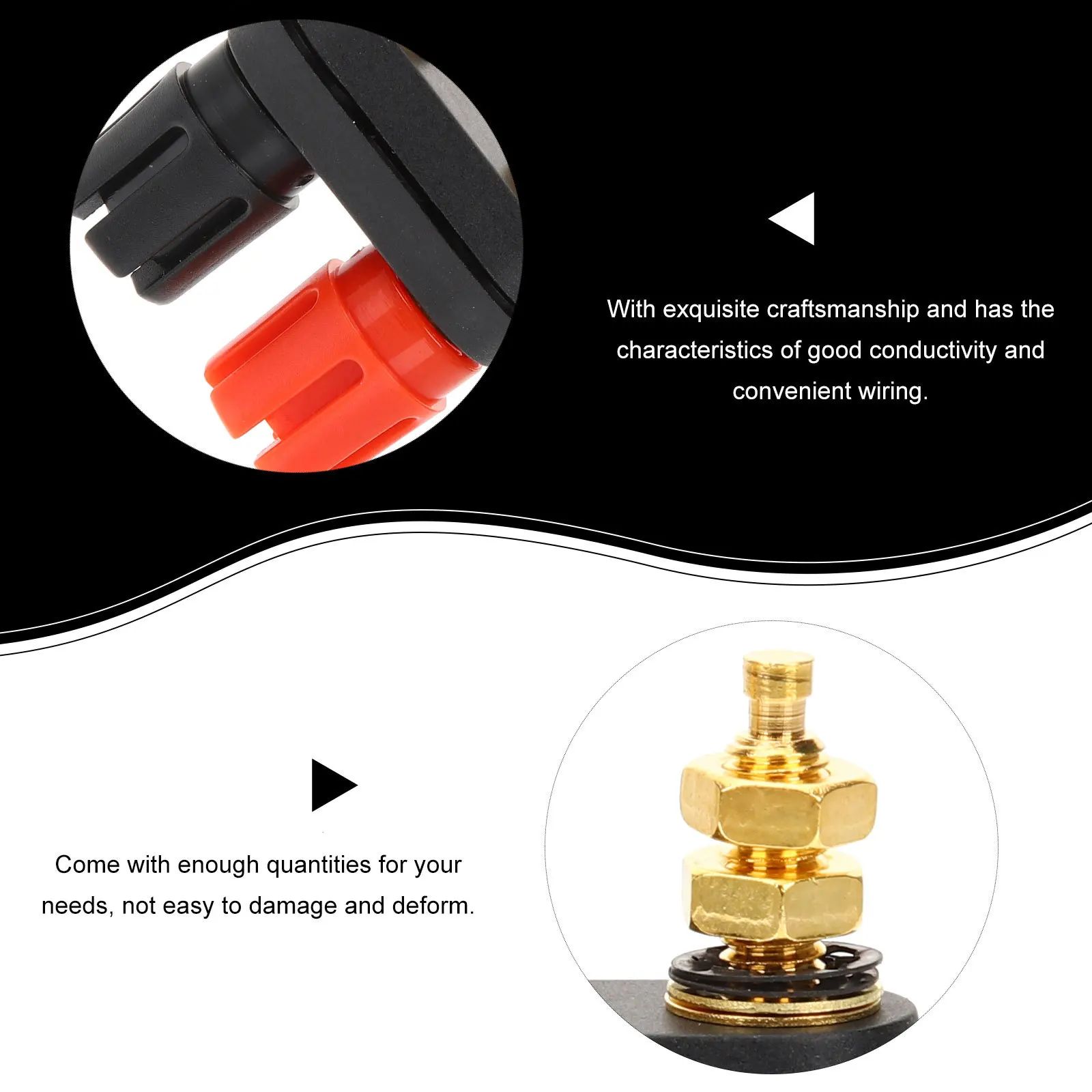 

3Pcs Speaker Connector Binding Post Metal Replacement Loudspeaker Terminal Connector for Amplifier Sound Equipment Accessories