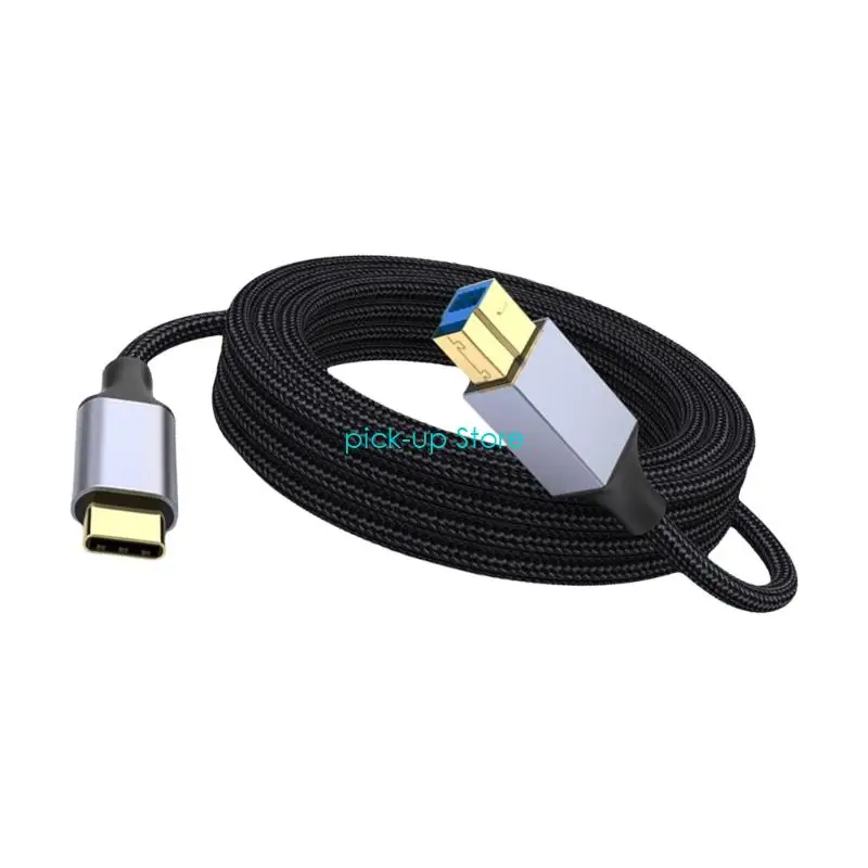 Q5WA 5GBPS USB Type C tot USB B -kabel voor printerscanners Nylon gevlochten koord