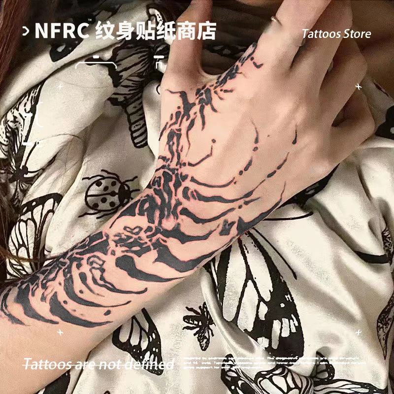 

Готический стиль скелет рука травяной сок татуировка наклейка для женщин и мужчин водостойкая временная татуировка сексуальная рука поддельная татуировка Новый 2025