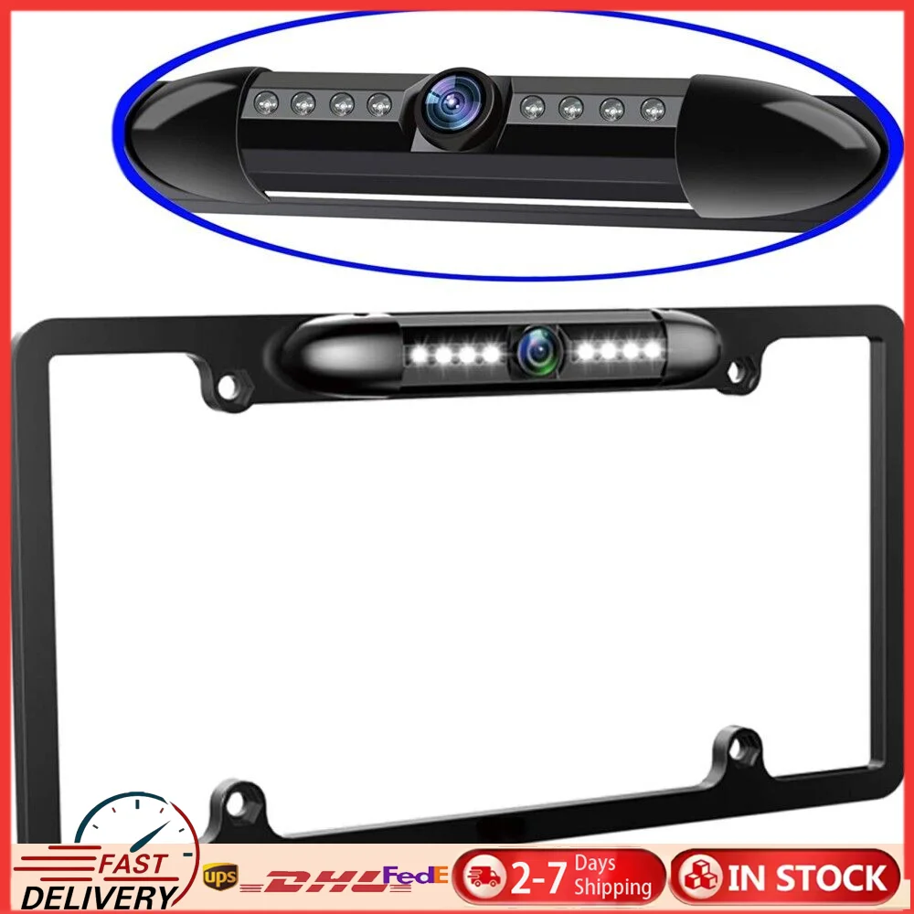 US Nummernschild Metallrahmen Rückansicht Rückfahrkamera CMOS HD LED Nachtsicht mit Kamera Hohe Qualität