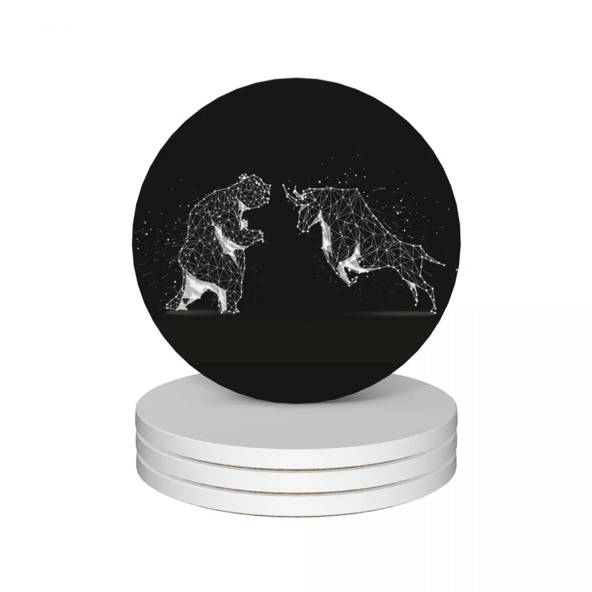 

Bear and Bull Ceramic Coasters (Set of 4) table decoration and accessories drink set Coasters