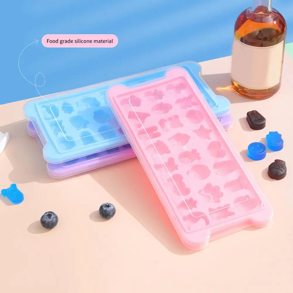 Ice Cube Tray with 24 Grids Durable Ice Cube Tray Bpa-free Silicone Ice Cube Tray with for Cocktails for Kitchen for Beverages