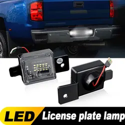 2pcs For Chevrolet Silverado GMC Sierra 1500 2500HD 2015 2016 2017 2018 2019 2020 2021 LED License Number Plate Rear Tag Lamp