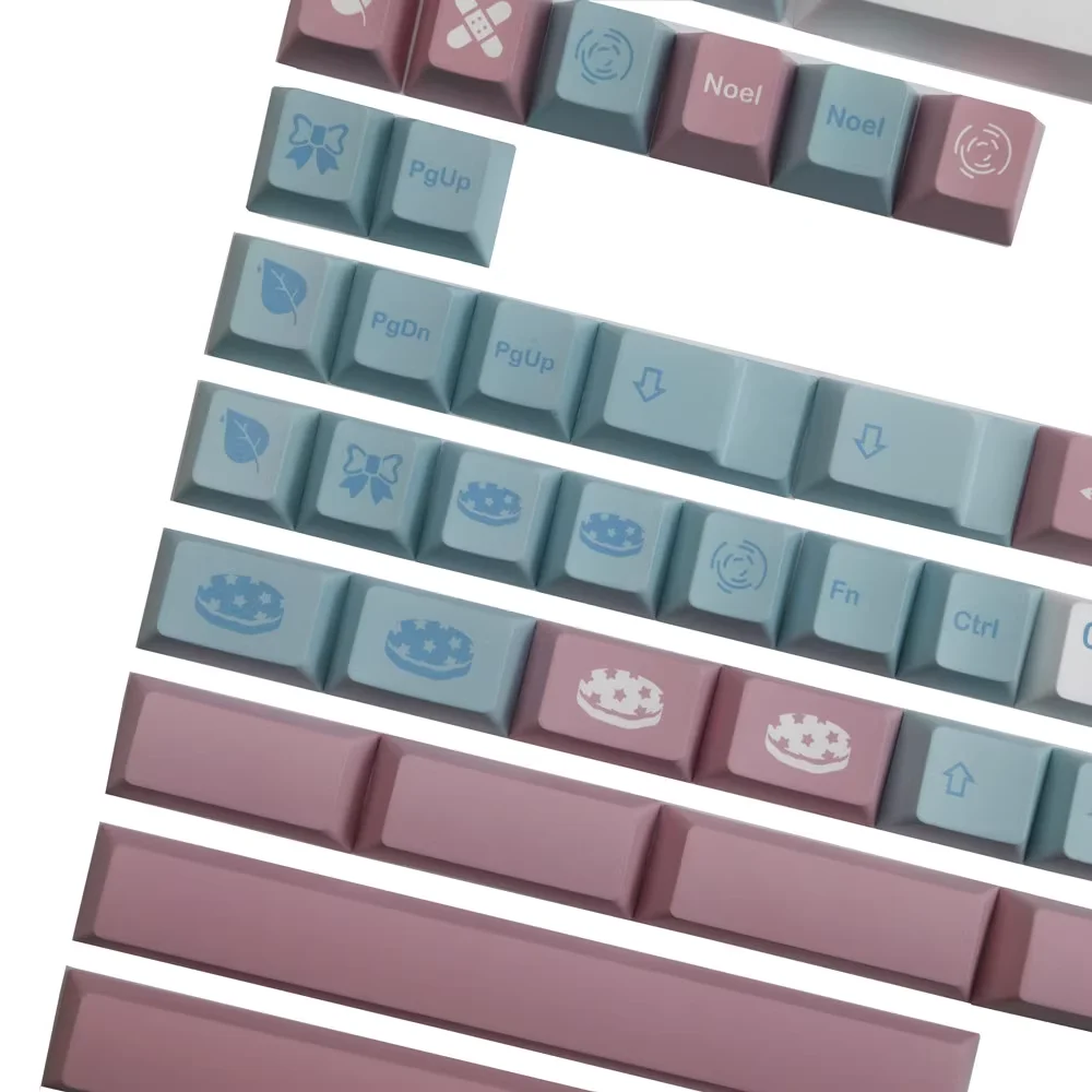 142 Keys GMK Noel Keycaps Bahasa Inggris PBT Keycap Dye-Sublimation Cherry Profile Untuk Keyboard Mekanik MX Key Cap 2.25U 2.75U ISO