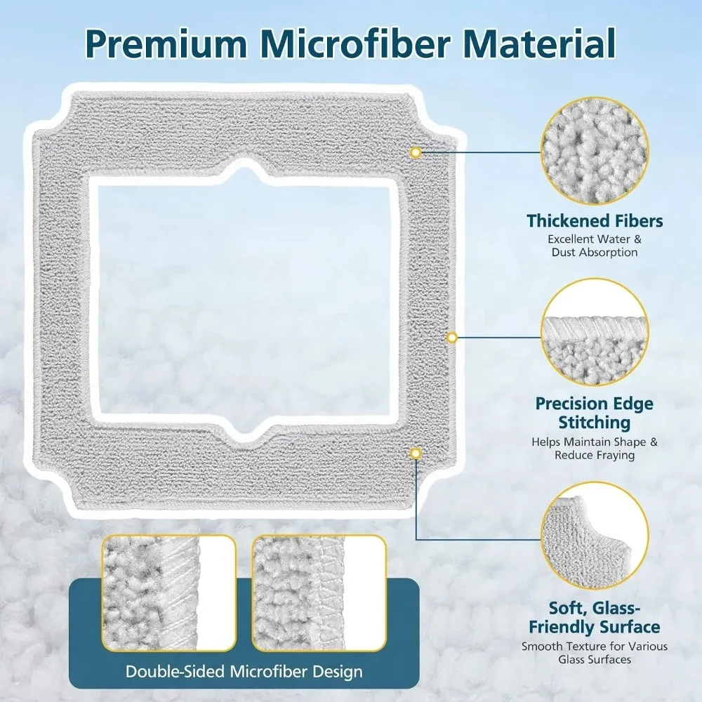 Replacement Mop Pads Compatible with ECOVACS Winbot Mini Window Cleaning Robot Part No. W-CC02-0012