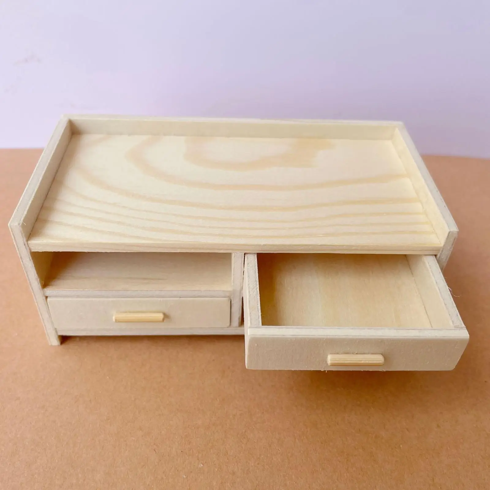 1/12 Miniature Wooden Cabinet with Drawer Accessories Toys,Furniture Micro Landscape Home Simulation Life Scene Decoration