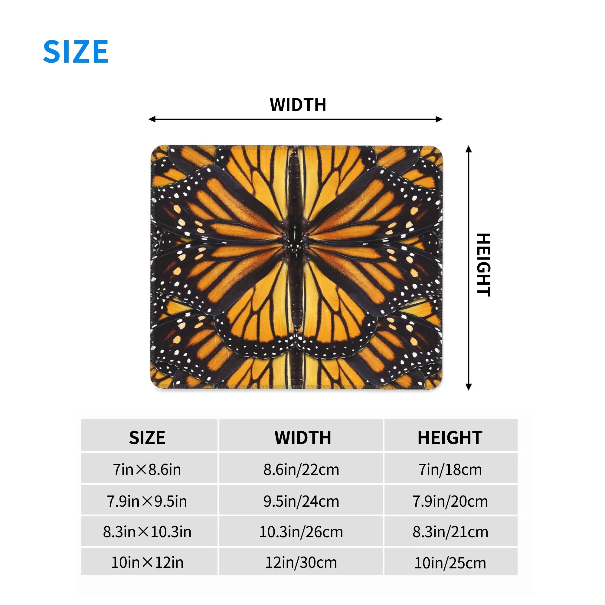 Monarch butterfly Wing Orange Wings and Golden Mouse Pad Computer Keyboard Mouse Mat Gamer PC Laptop Desk Mat Office Table Mats
