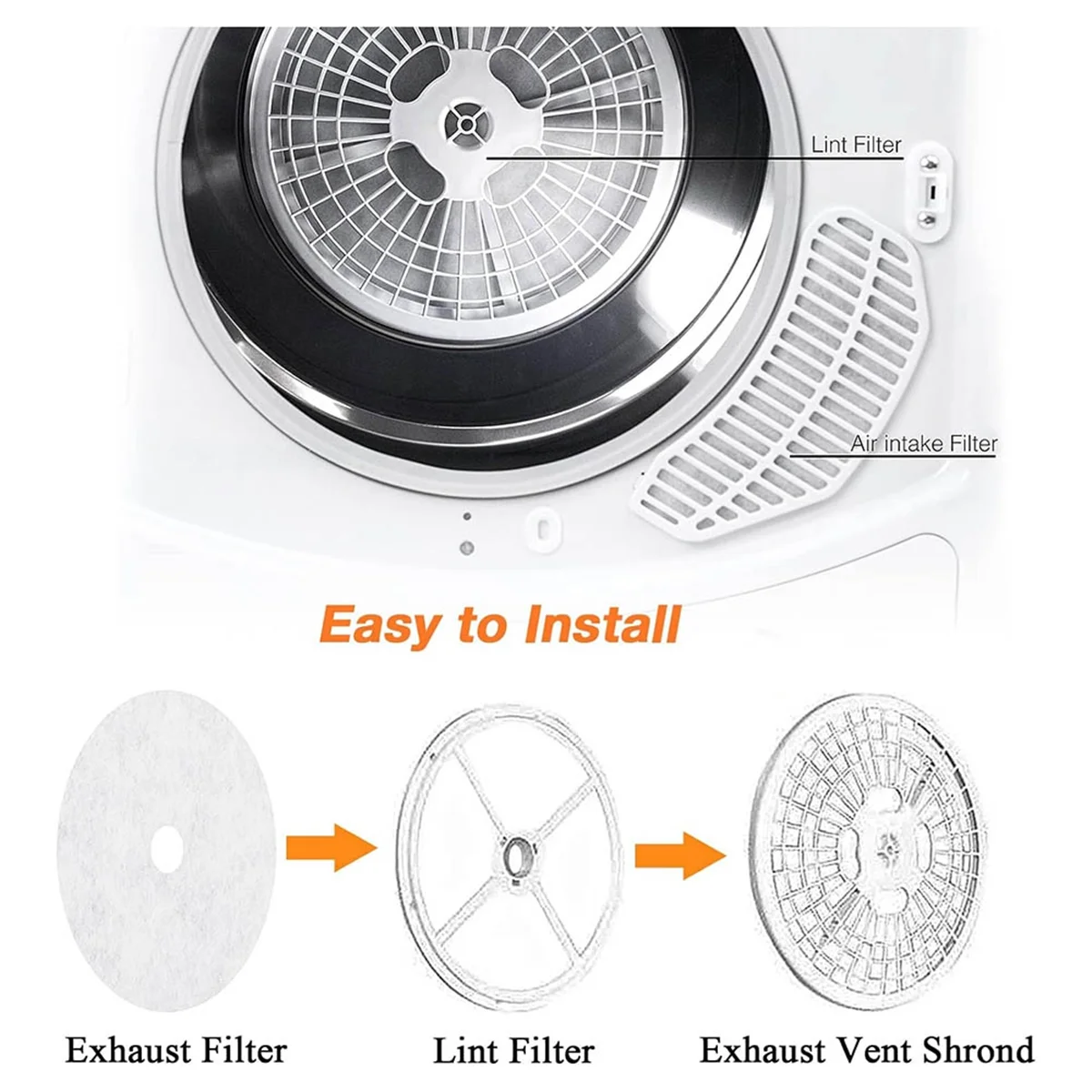 30 filtros de exaustão universais do secador de pano dos pces, substituição do filtro da fiapos do secador, compatíveis com para o chef mágico, sonya