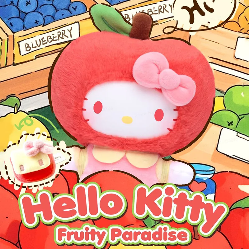 

Аутентичная серия Sanrio Hello Kitty Fruit Fair, слепая коробка, плюшевая игрушка, украшение для рюкзака, детский коллекционный подарок на день рождения