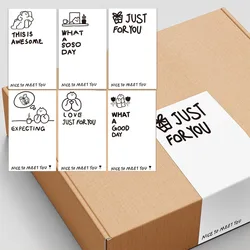 20-50pcs Black And White Simple  Style Sticker Gift Box Packaging Sealing Baking Cake Candy Box Decoration Store Packaging Label