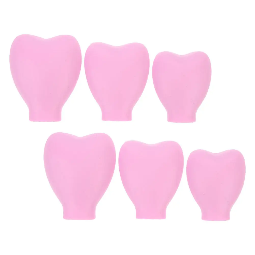 6Pcs Recycled Silicone Makeup Brush Cover Compact Dustproof Brush Head Cover for Travel Family School Office Camping Makeup