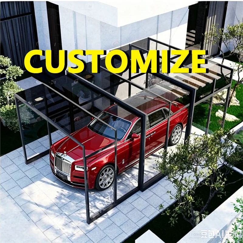 

Any Size Custom Steel Frame Retractable Carport Household Waterproof Sunshade Sturdy Outdoor Courtyard Vehicle Protection Shelte