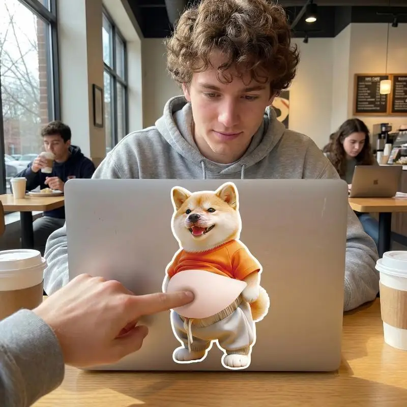 Dog Belly 3D Squeezable Stickers Kawaii Animal  Self Adhesive Decorative Stickers for Phone Case Kids Gifts DIY Projects