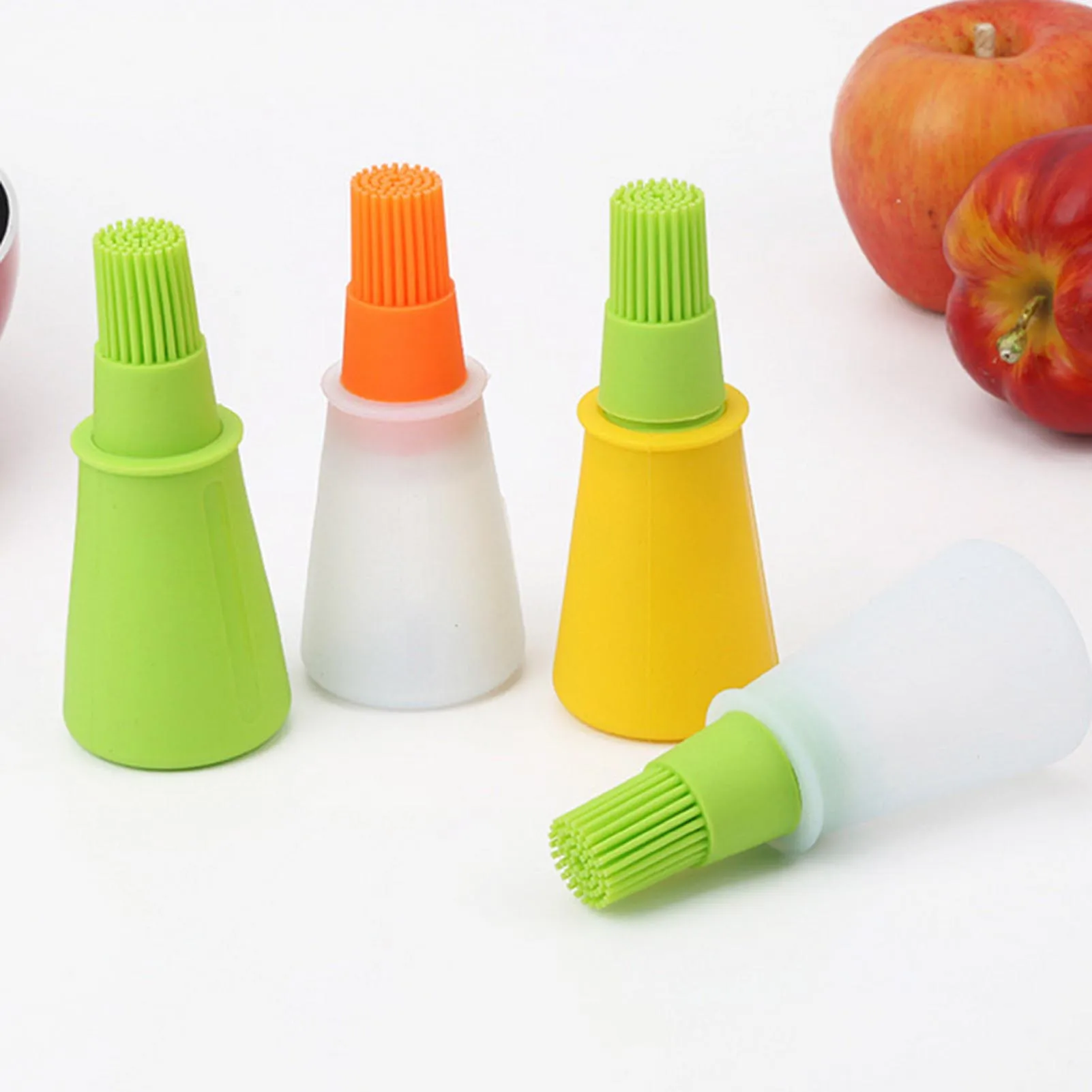 Silicone Oil Bottle Brush Thickened Oil Bottle With Measuring Cup for Bottles Cans Utensil Cleansing