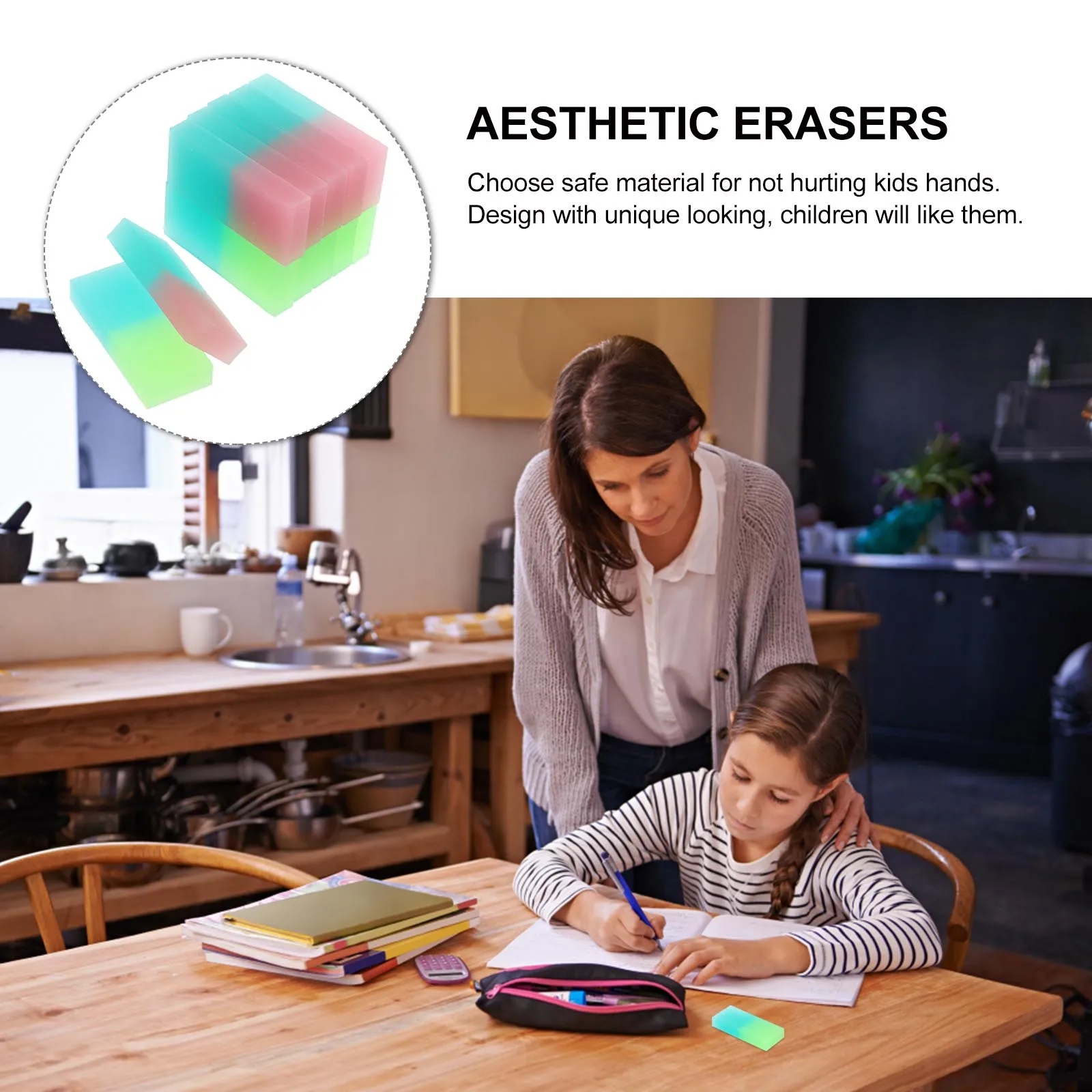 

12pcs Jelly Cube For Kids Cute Pvc Erasers Bulk Pack Aesthetic Kawaii Stationery Fun Learning Supplies Decorative Erasers