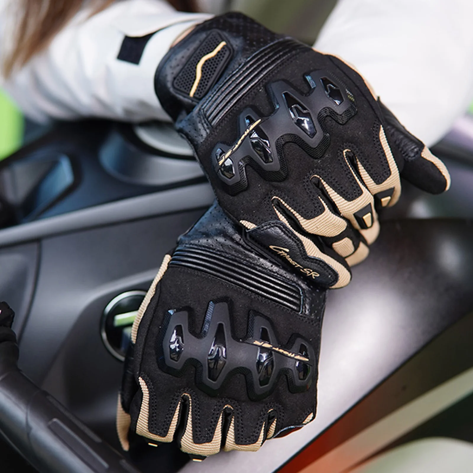 

Summer Motorcycle Riding Gloves Men Breathable Mesh Motocross Gloves PVC Shell Protector Motorbike Gloves Off-road Racing Gloves