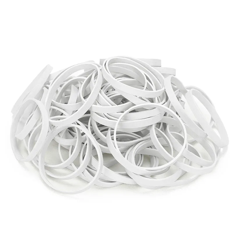 Thickened White Elastic Rubber Band 5mm Width High Elasticity Stretchable Sturdy Industrial Rubber Rings THK1.5mm