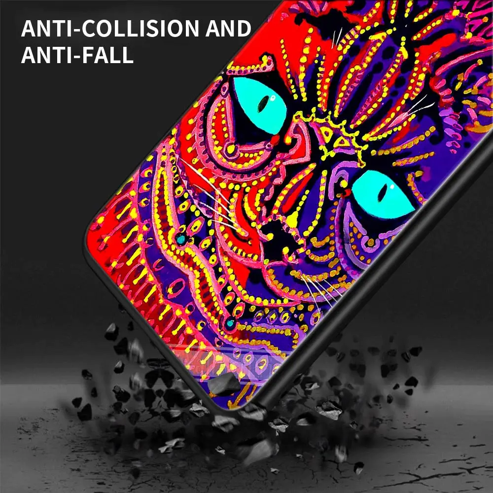 Psychedelic Trippy Cat Drawing Case For Samsung Galaxy A32 4G A33 5G Case A13 A23 A31 A01 A02 A03 A22 Soft Silicone Cover