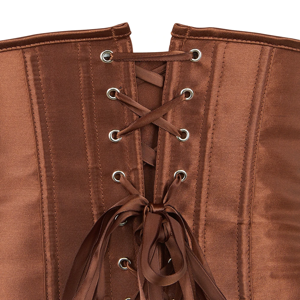 Unterbrust-Korsett Taillenformendes Korsett Bustiers Körperformer für Frauen Steampunk Schnür-Korsett Gürtel Taillentrainer – Detail 17