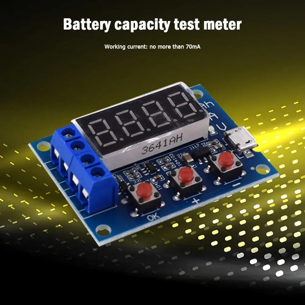 HW-586 Battery Tester LED Digital Display 18650 Lithium Battery Power Supply Test Resistance Lead-acid Capacity Discharge Meter