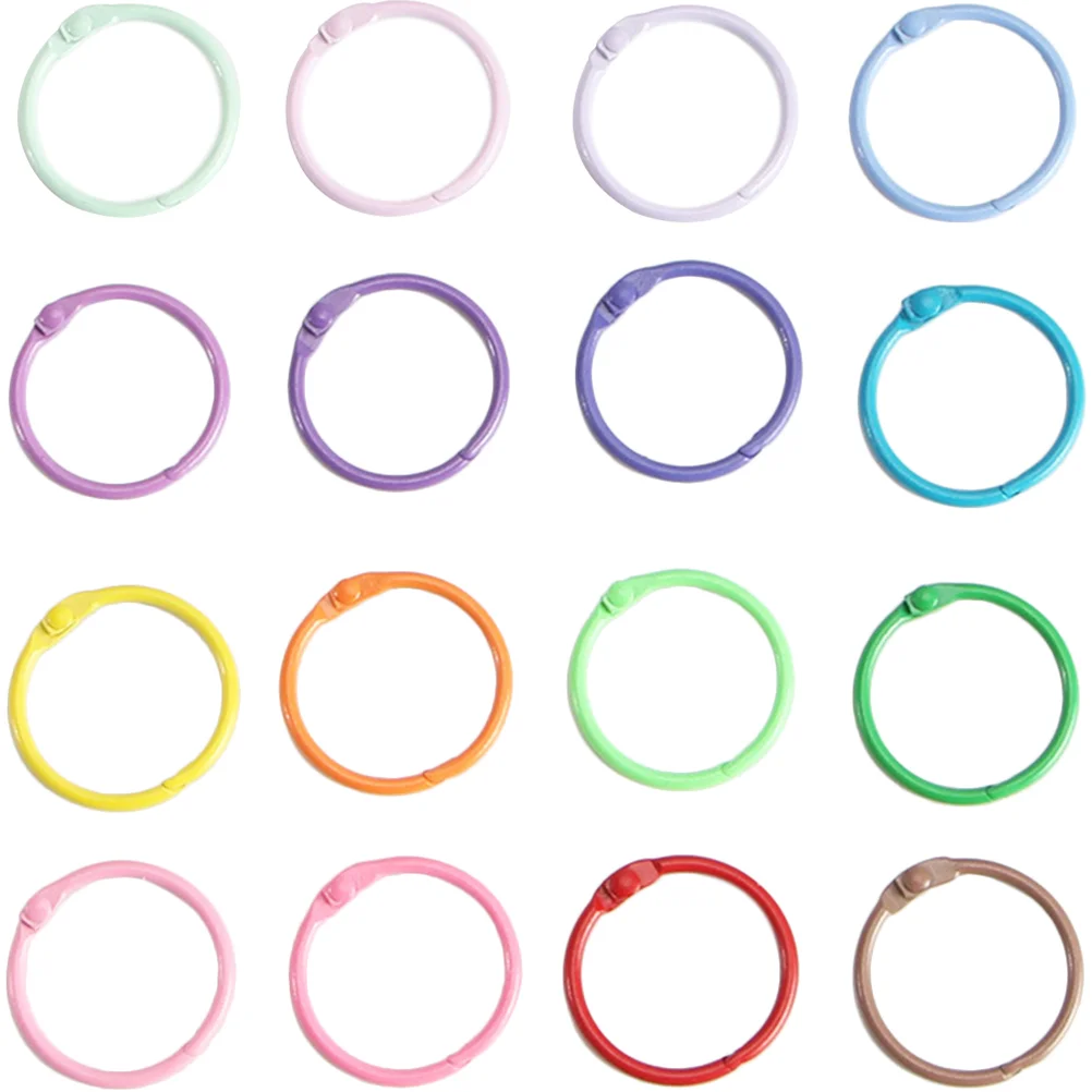 50 Pcs Metal Binder Ring Key Rings Keyring 3X3CM Keychains Multi-function