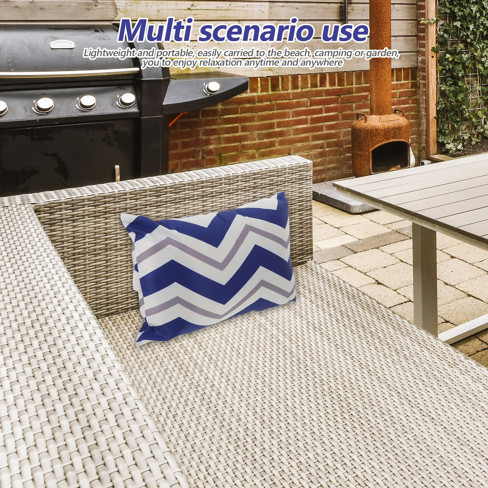 Water Resistant Lounge Chair Pillow 28x40cm High Resilience Filling for Pool Patio Hammock Recliner Adjustable Strap