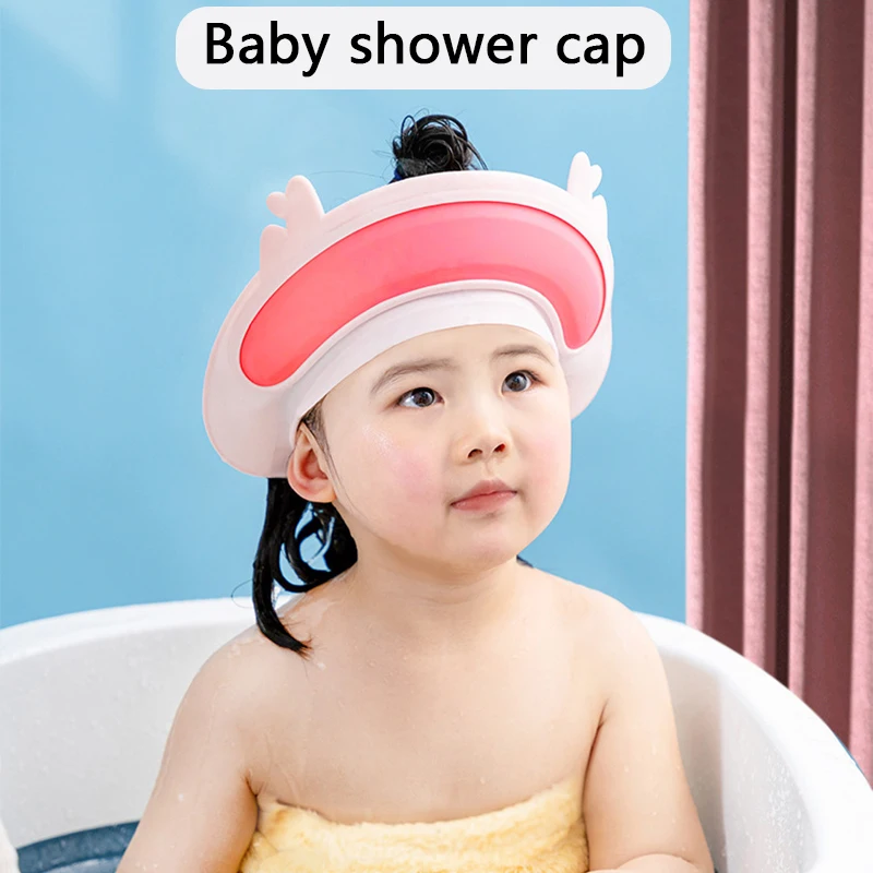 Baby Cute Shampoo Cap Adjustable Waterproof Ear Protection Bath Visor Children Wash Hair Shield Hat Shower Cap Head Protector