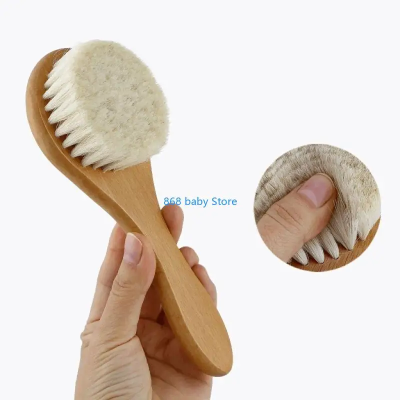 

29EE Newborn Cradle-Cap Brush Round Hair Brush Travel Cleaning for Baby Infant Toddler Bathbrush Scalp Massage Soft Brush
