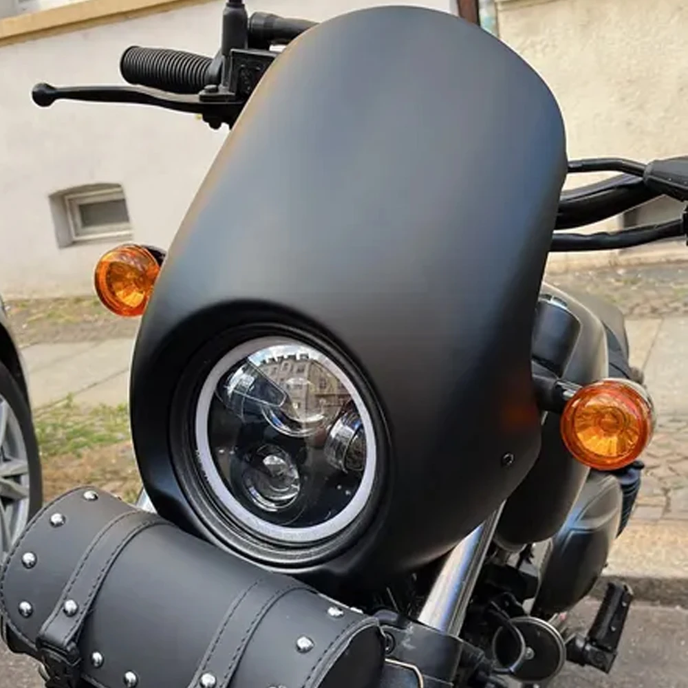 GV125S Windschutzscheibe für Hyosung Aquila GV125 S 125S GV 125 Bobber GV300S Windschutzscheibe Motorrad Runde Scheinwerferabdeckung Verkleidung