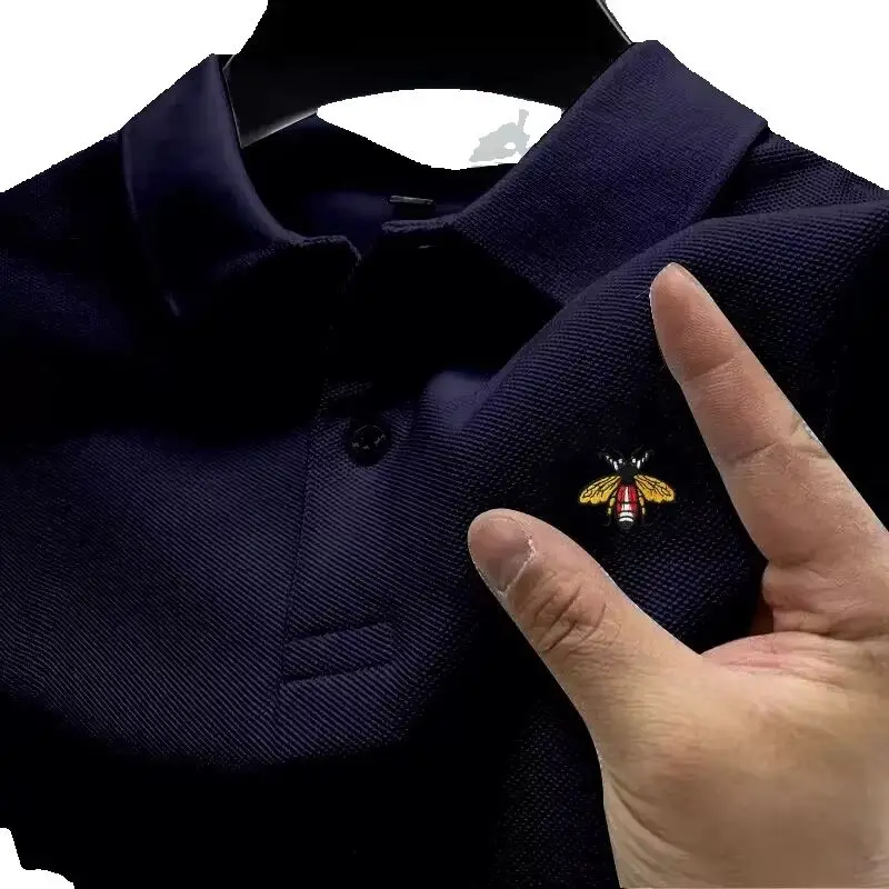Men's High-Quality Embroidered Logo Short Sleeve Polo Shirts Summer Fashion Casual Comfort Breathable T-Shirt Tops