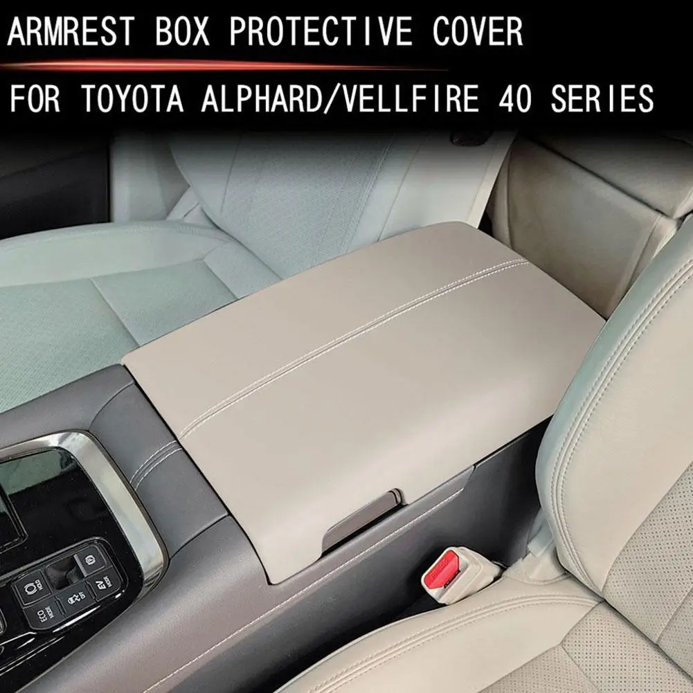 

For Toyota Alphard Vellfire 40 Series 2023 2024 Center Cover Anti-Scratch Box Leather Console Armrest Pad Cushion Trim Armr W5Z4