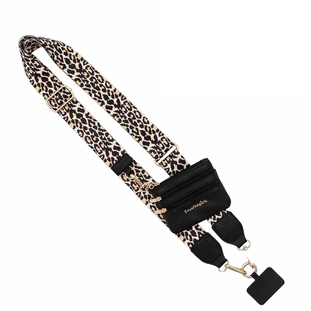 Phone Strap with Zippered Pouch, Clip and Go Strap for Phone with Wallet Crossbody, Phone Strap Crossbody C