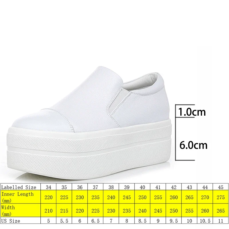 Fujin Casual Shoes Women\'s New Platform Heel Women Round Toe 2024 White Shoes Fashion Breathable Thick Bottom Slip Loafers Women