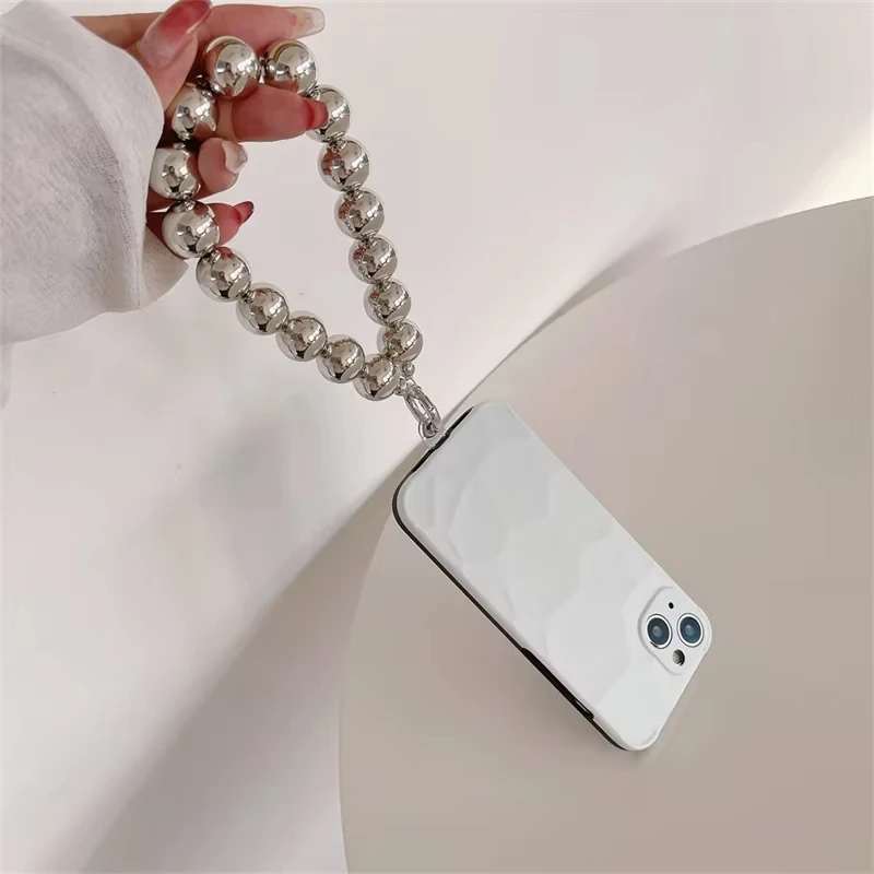 Electroplating Bead Lanyard Charm Phone Chain