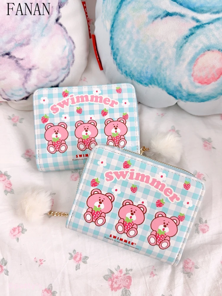 

Кошелек для девочек, компактный держатель для карт, несколько слотов для карт, милые держатели, модный кошелек для монет Kawaii, короткие кошельки для женщин, новинка 2023 года