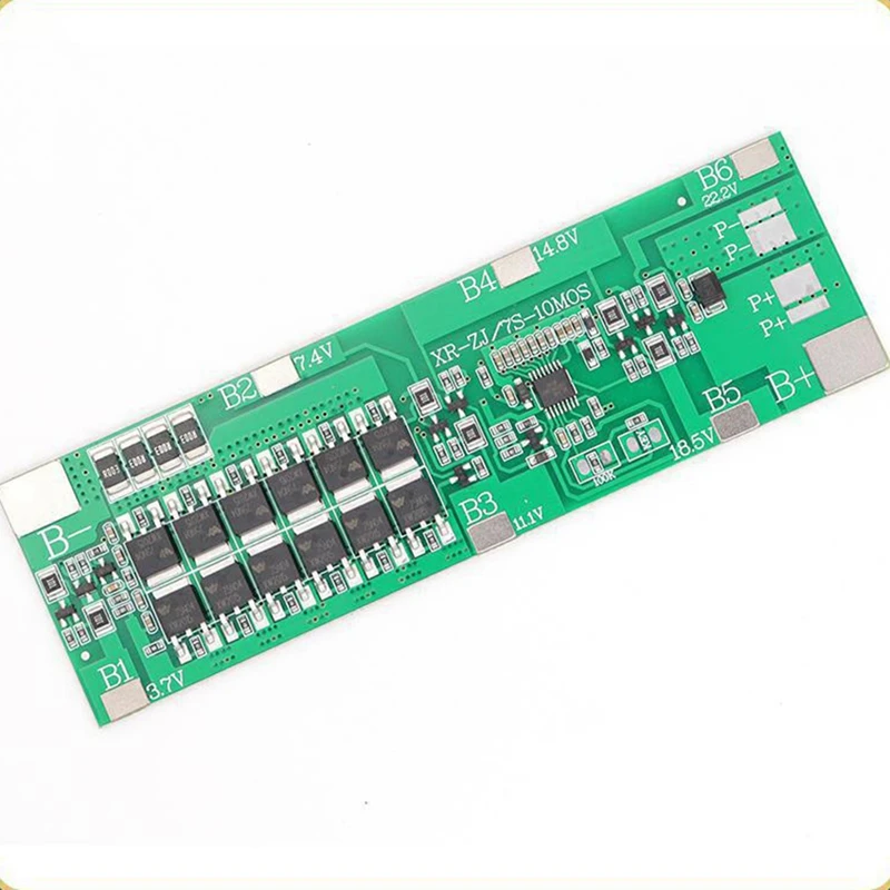 

1 PCS BMS 7S 24V Li-Ion 18650 Battery Packs Charge Board With Balance Equalizer Function Common Port For Power Bank (30A)