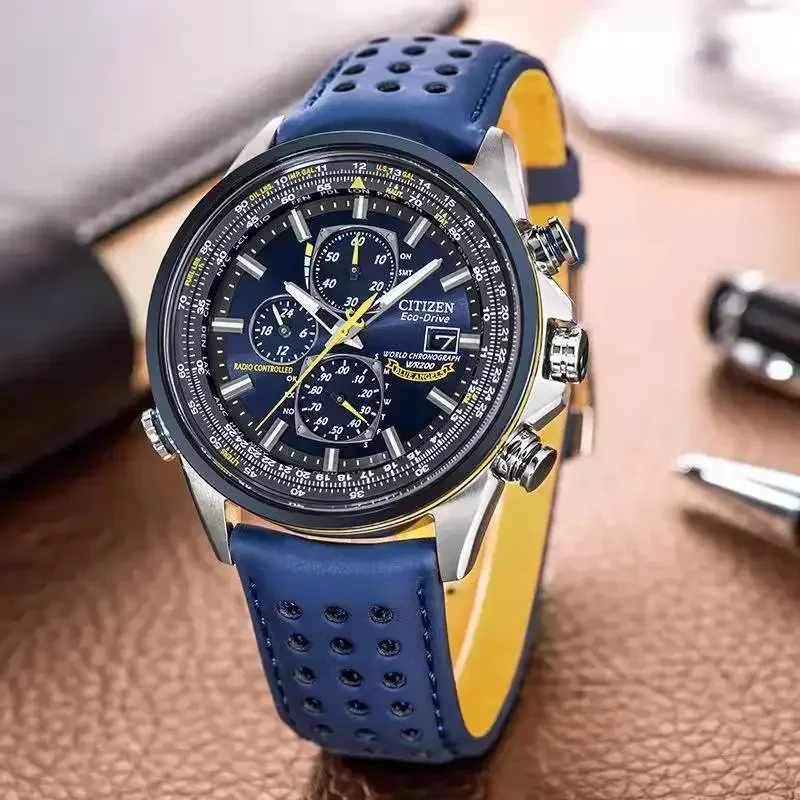 Blue Angel I Generation Men\'s Quartz Watch Radio Nightlight Sky Eagle Blue Angel Light Kinetic Energy Men\'s Watch  ساعات