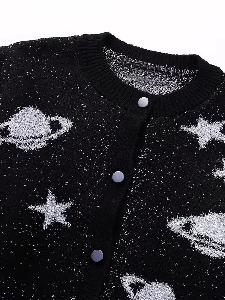 TRAF 2023 Autumn Cardigan Woman Fashion Knitted Sweater Long Sleeve Cardigans for Women Coats