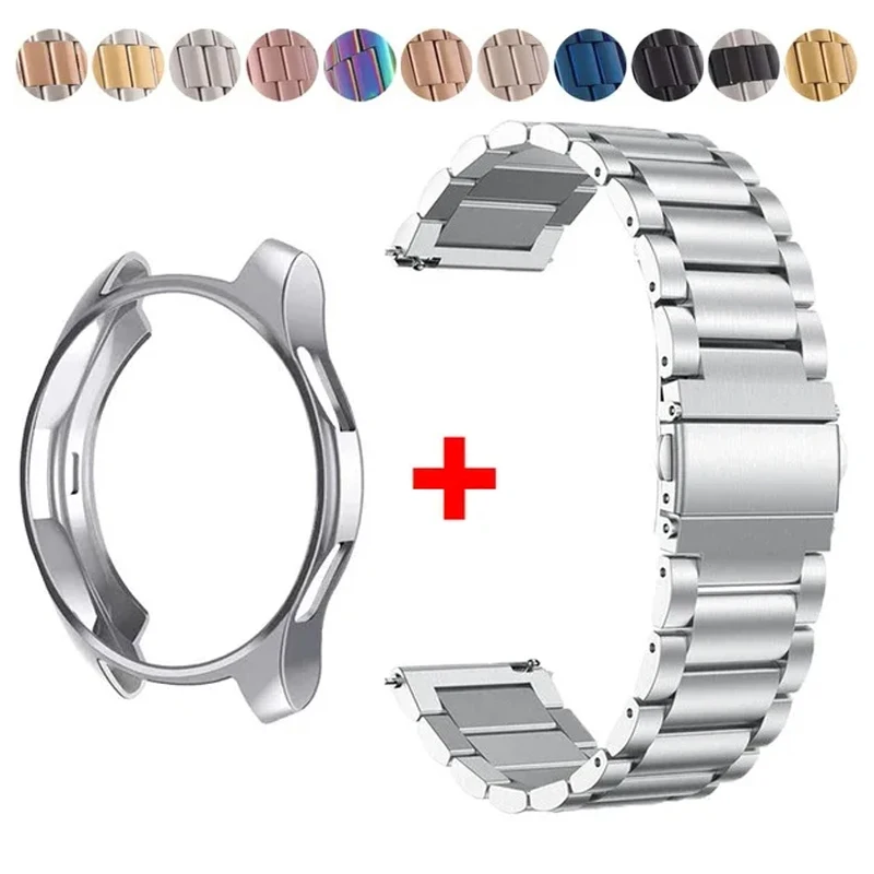 Band+Case for Samsung Galaxy Watch 6 5 4 44mm 40mm Classic 46mm 42mm Stainless Steel Bracelet Galaxy Watch 3 5 Pro 41 45mm Strap