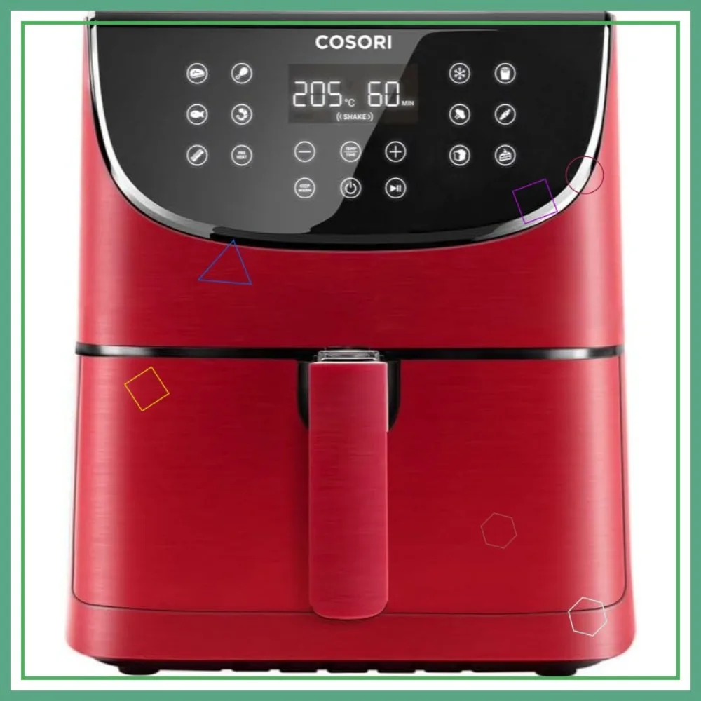 

5.8QT XL Air Fryer, Oil-Free, 11-in-1 Programmable, Digital Touchscreen, Nonstick Basket, 100 Recipes, Red