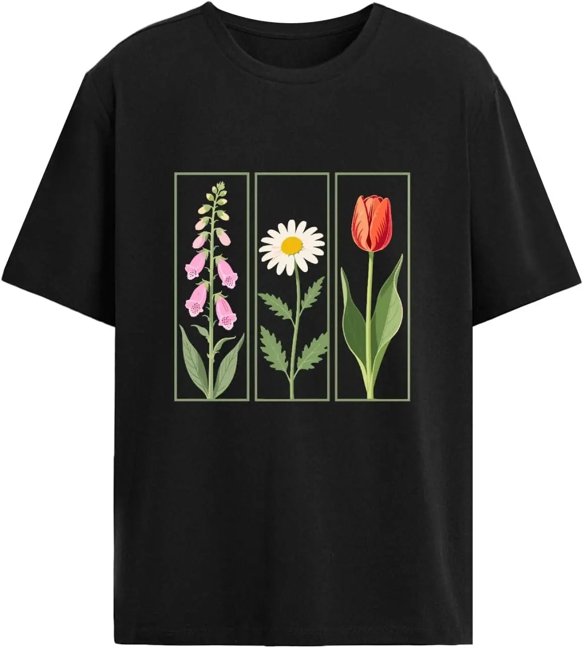 Botanical Tulip tees Mens Vintage